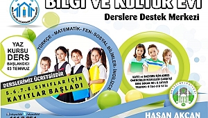 BİLGİ VE KÜLTÜR EVİ YAZ KURSU DERS KAYITLARI BAŞLADI