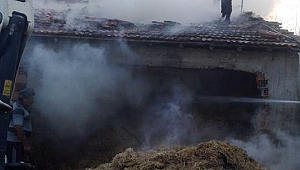 Kaynarca'da Ahır ve Samanlık Yangını!