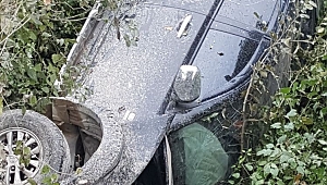 Kontrolden çıkan pikap şarampole uçtu: 1 yaralı