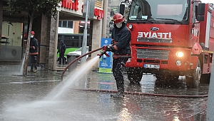 Şehir merkezinde dezenfekte seferberliği