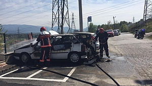 2 Araç Alev Alev Yandı