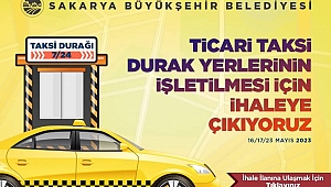 Büyükşehir Ticari Taksi Durak Yerlerinin İşletilmesi İçin İhaleye Çıkıyor